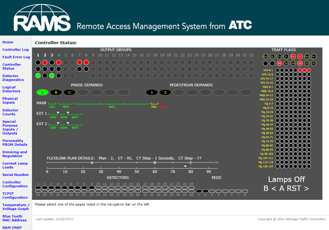 RAMS remote access management system interface